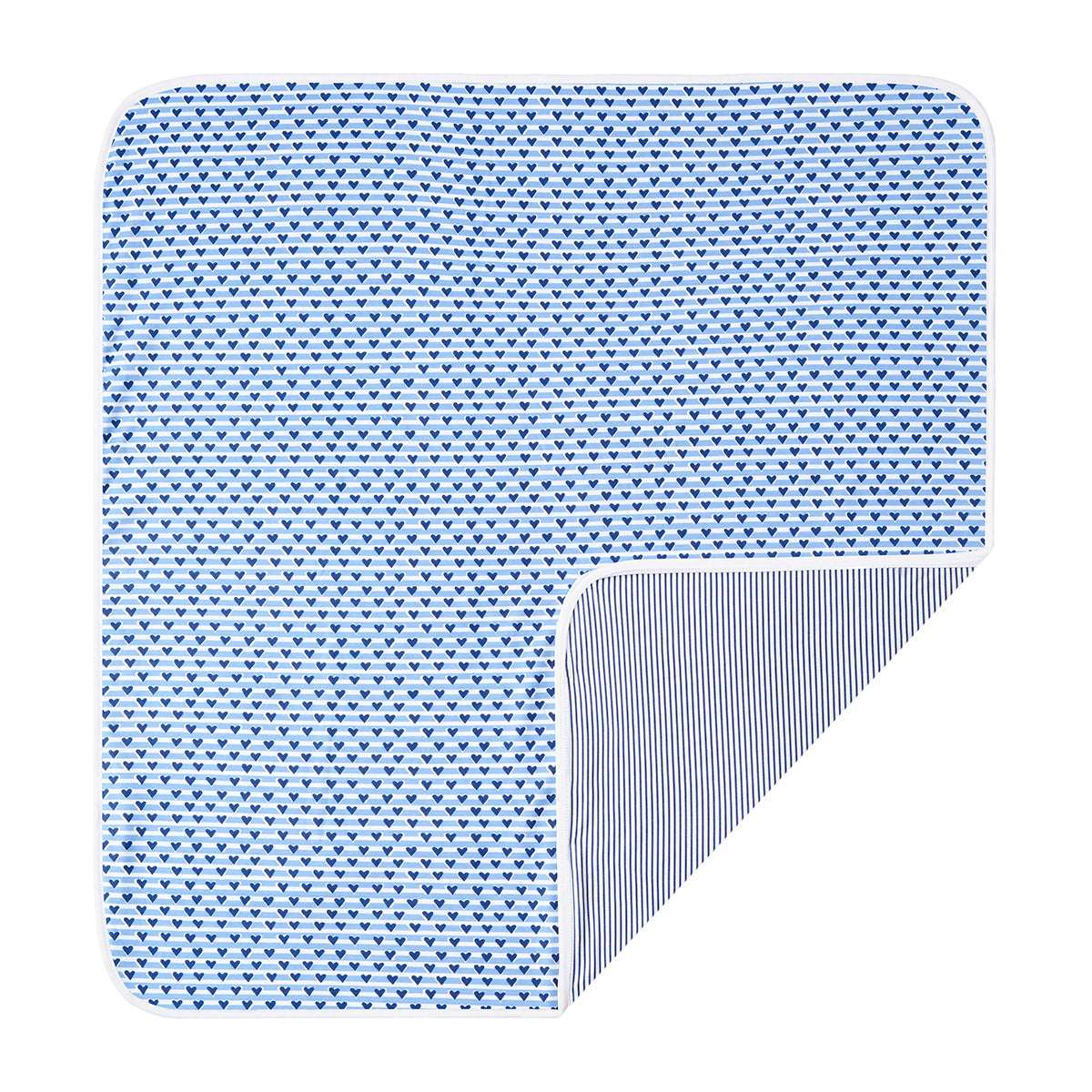 Joy Street Blue Heart Stripe Baby Blanket