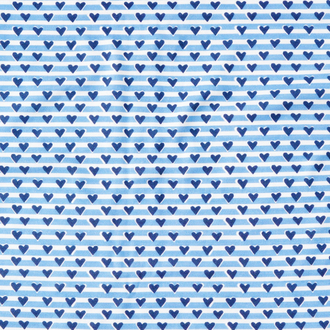 Joy Street Blue Heart Stripe Collection Detail of Print