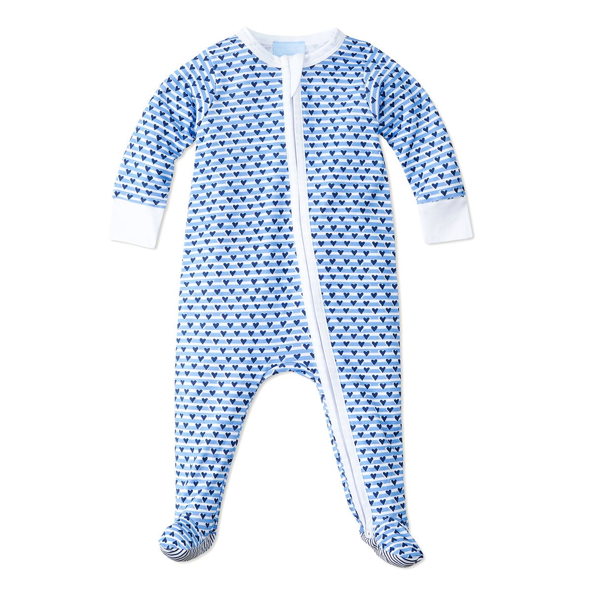 Joy Street Baby Zip Oneise Blue hearts stripe