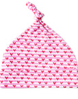 Joy Street Pink Heart Stripe Baby Hat