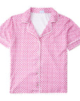 Joy Street Pink Heart Stripe Women's Short Pajama Set