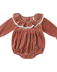 Quincy Mae Wendy Romper in Cranberry