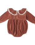 Quincy Mae Wendy Romper in Cranberry