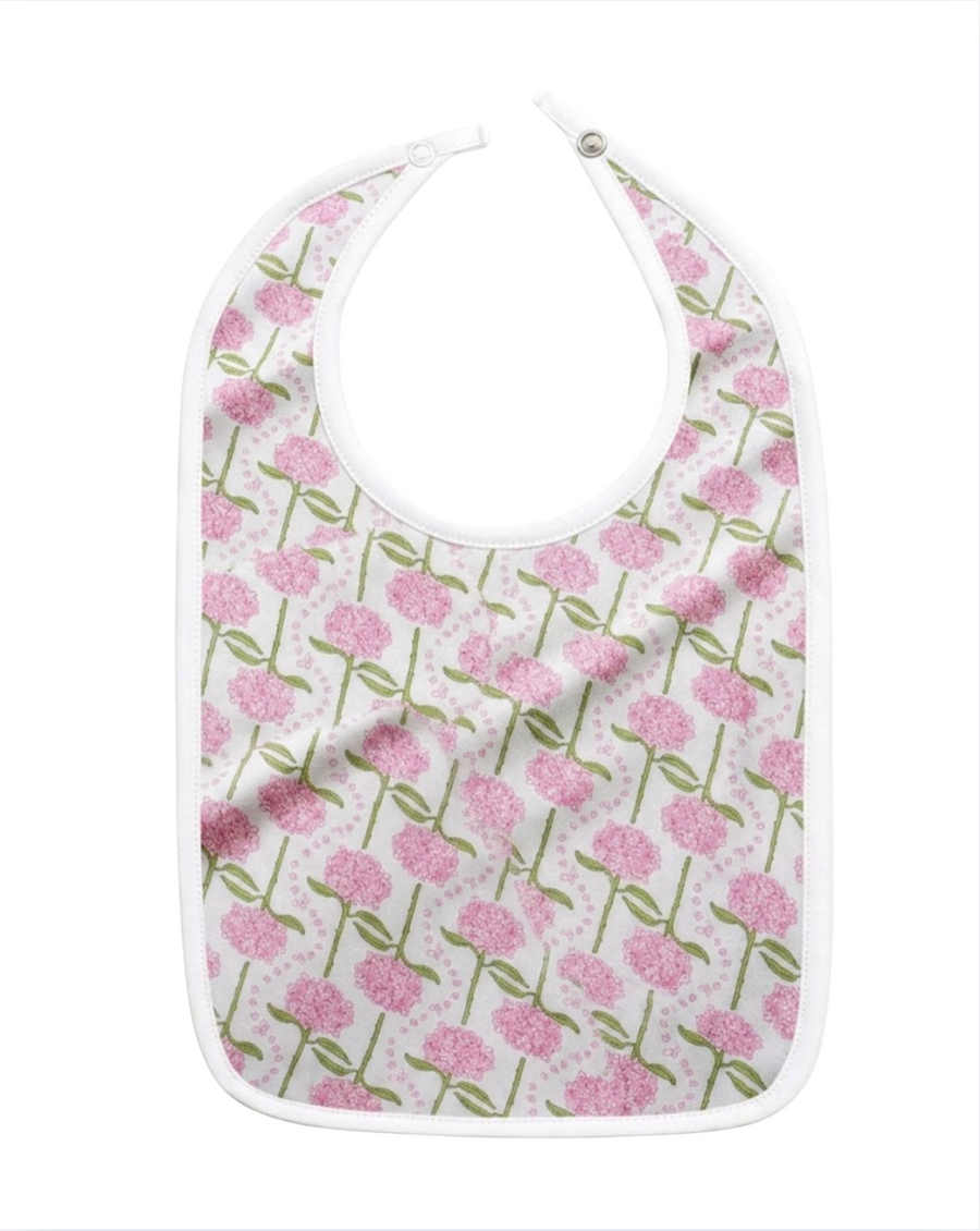 Pink Hydrangeas Baby Bib