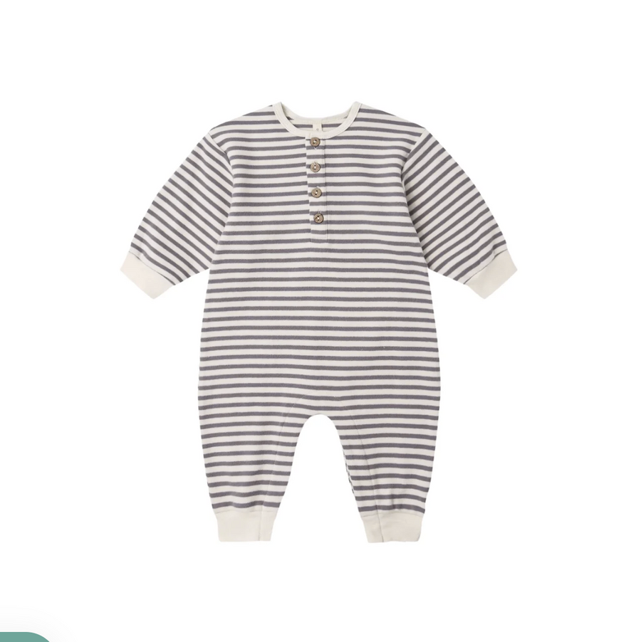 Quincy Mae Relaxed Jumpsuit Slate Stripe