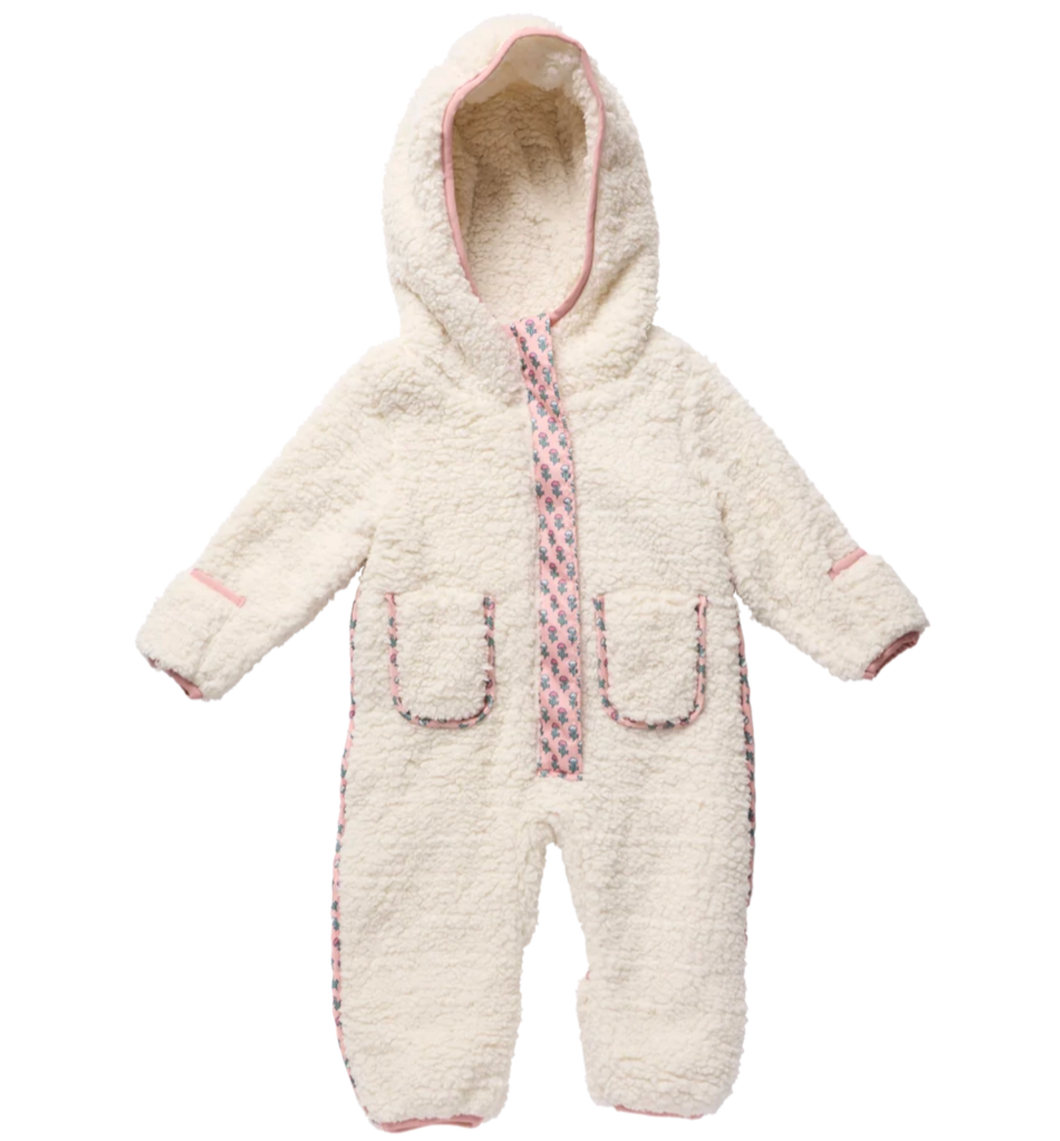 Pink Chicken Baby Girls Pramsuit (Cream)