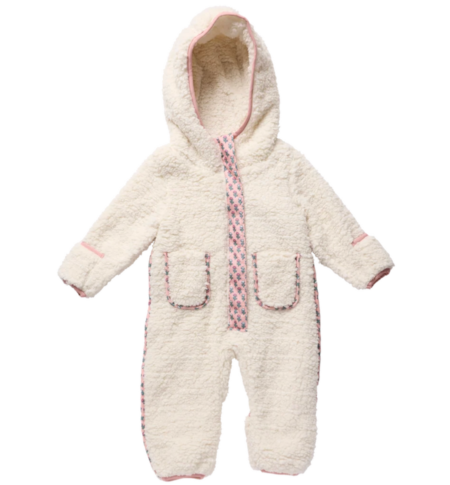Pink Chicken Baby Girls Pramsuit (Cream)