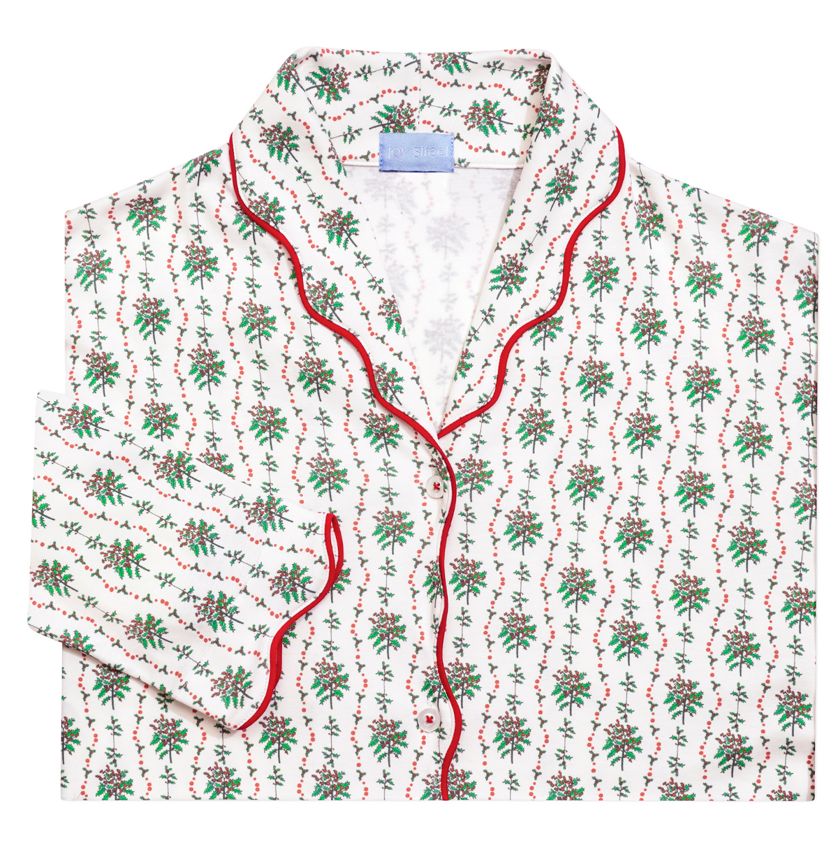 Holly Women’s Button Front Long Scallop Pajama Set