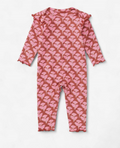 Ruffle Shoulder Baby Romper - Stamped Heirloom Floral