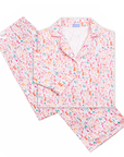 Pink Ski Women's Button Front Long Pajama Set