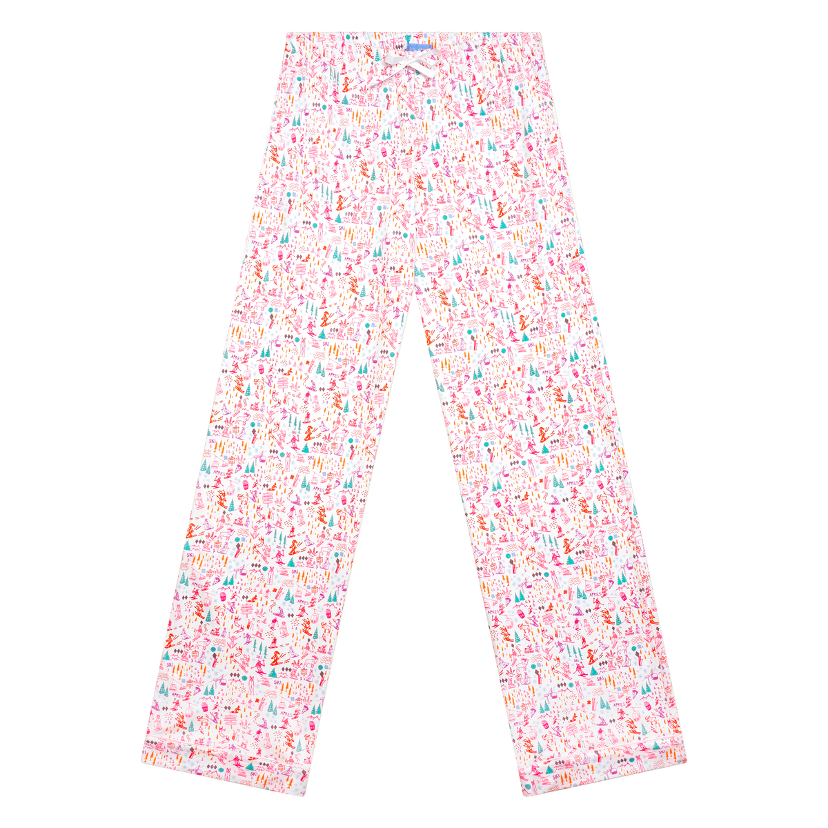 Pink Ski Women's Button Front Long Pajama Set