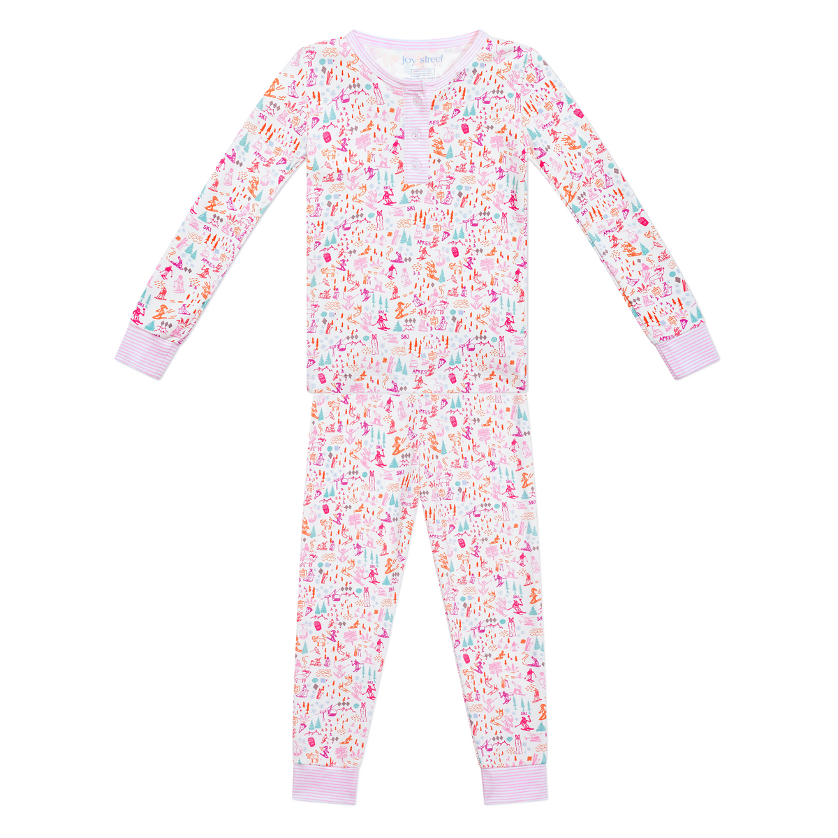 Ski Two Piece Kids Henley Pajamas