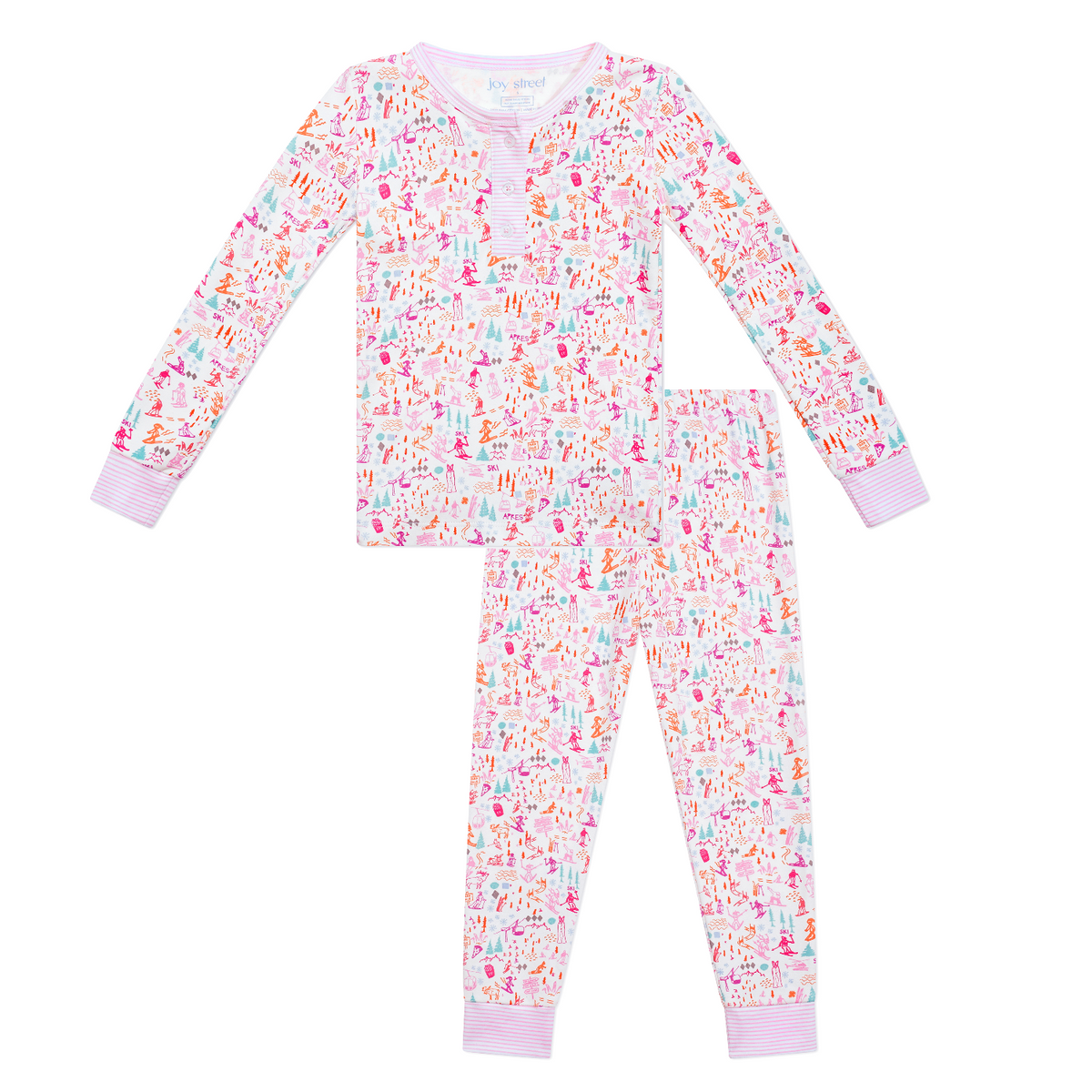 Ski Two Piece Kids Henley Pajamas