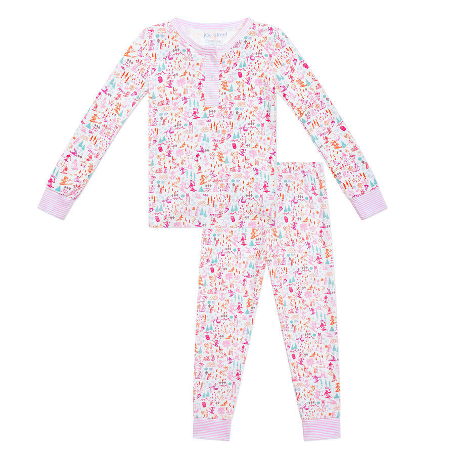 Ski Two Piece Kids Henley Pajamas