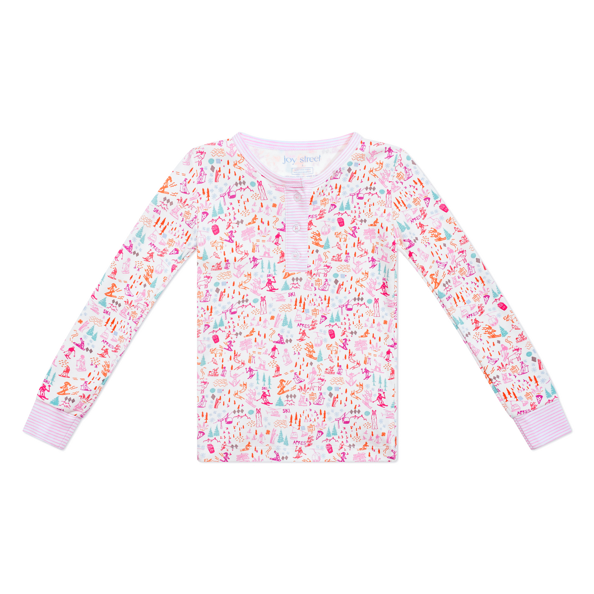 Ski Two Piece Kids Henley Pajamas