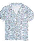 Joy Street Tennis Printed Womens Pajama PJ  Button Down Short Set, Top