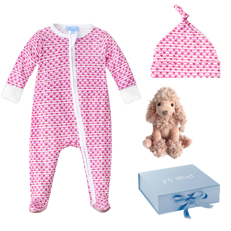 Pink Sailor Hearts Baby Gift Set