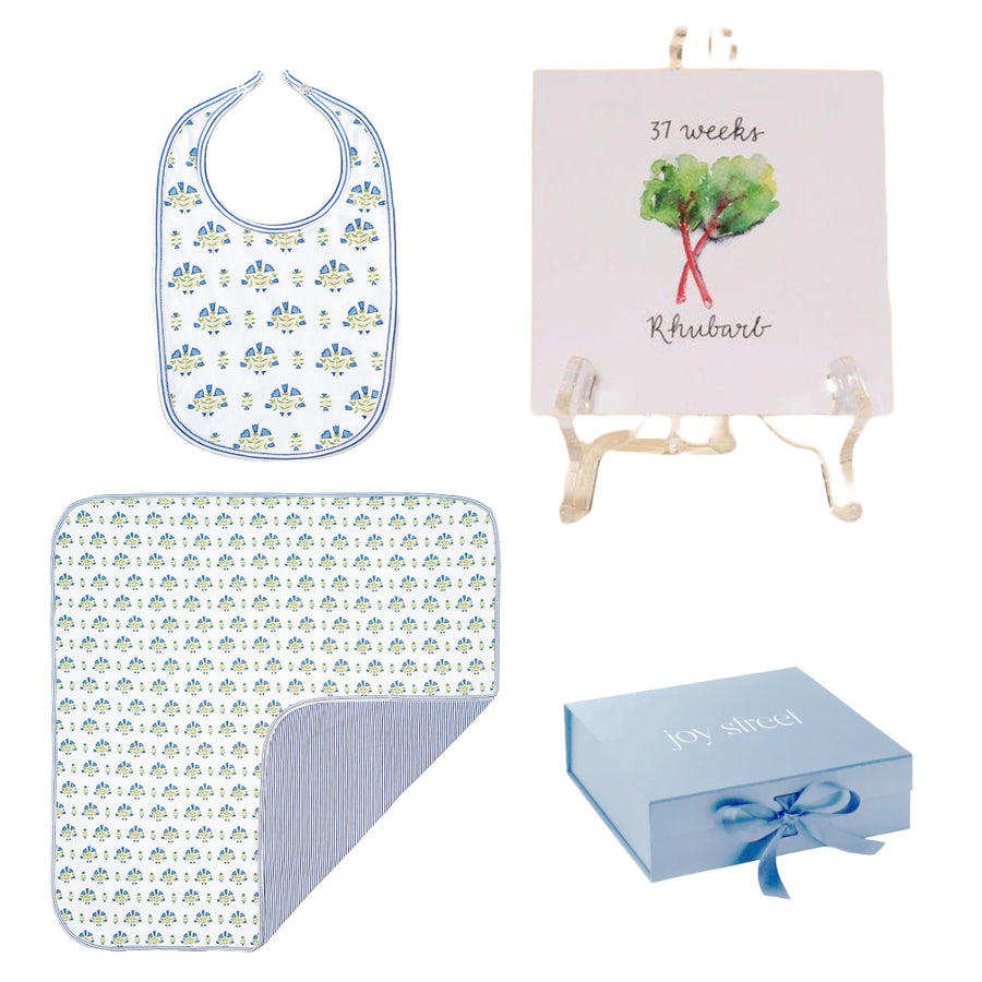 Posy Block Print Baby Gift Set