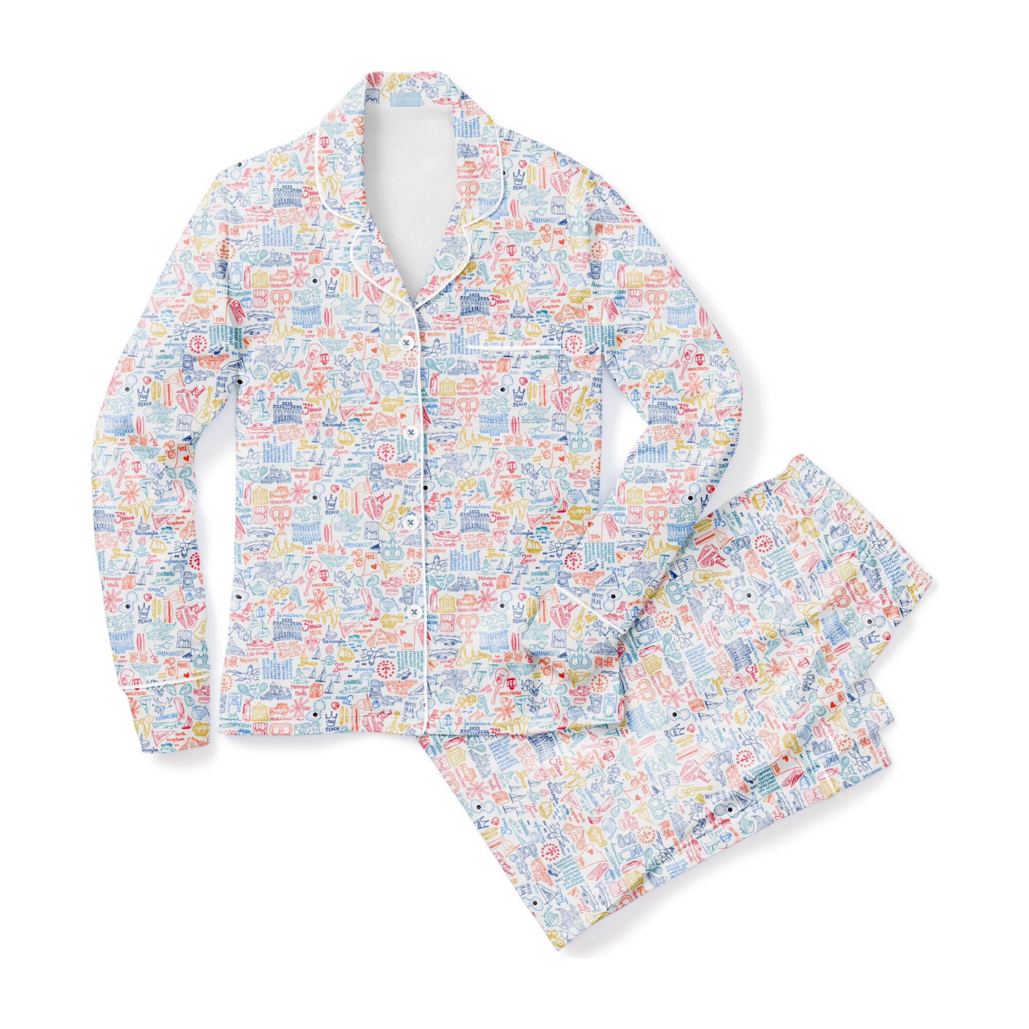 Rhode Island Women’s Front Long Pajama Set