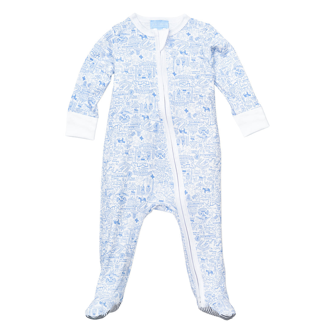 Houston Baby Zip Onesie, Blue