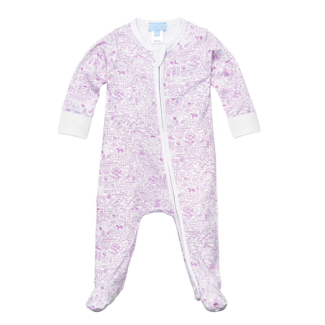 Houston Baby Zip Onesie, Pink