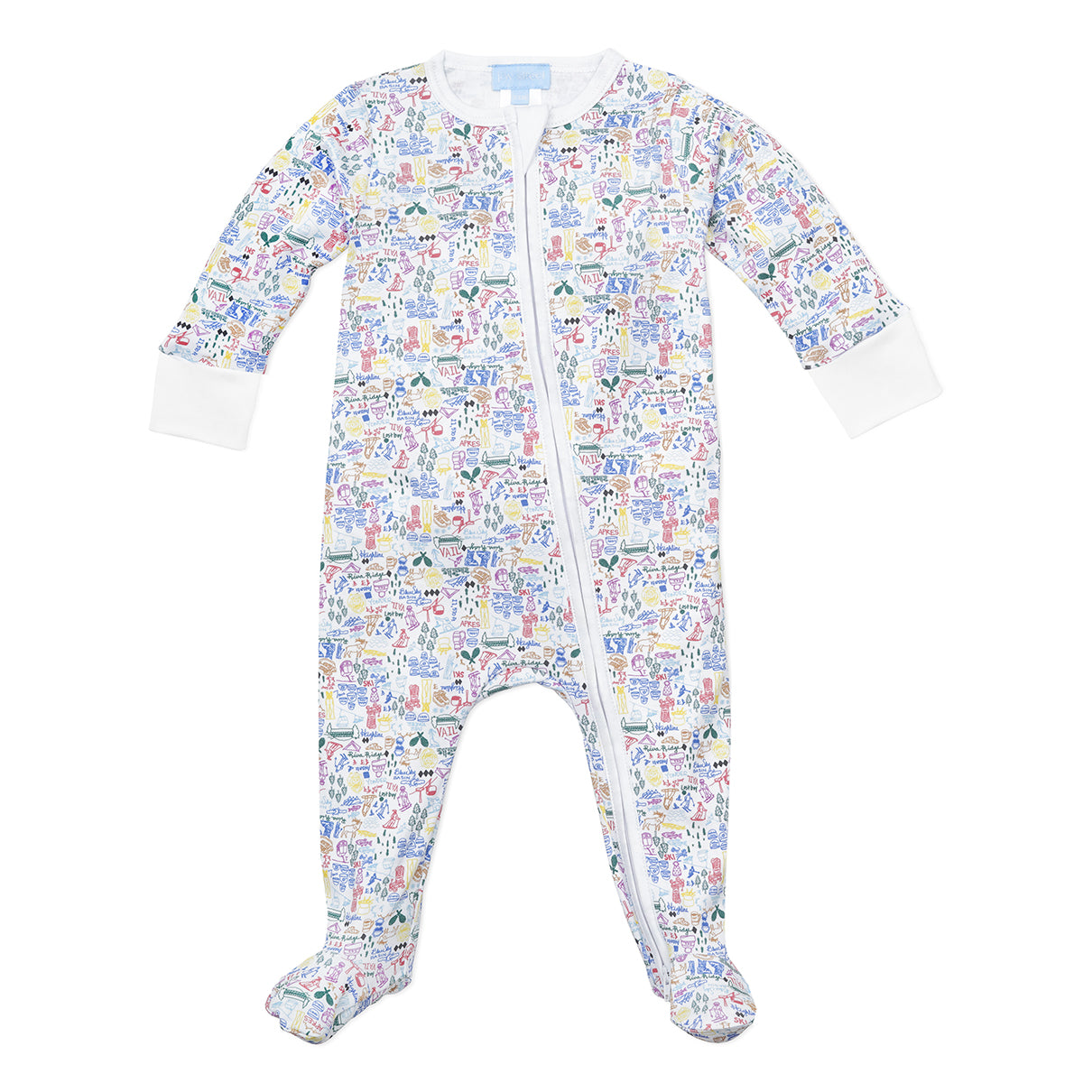 Joy Street Vail Print Baby Zip Onesie, Multi