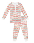 Christmas Lobsters Two Piece Kids Henley Pajamas