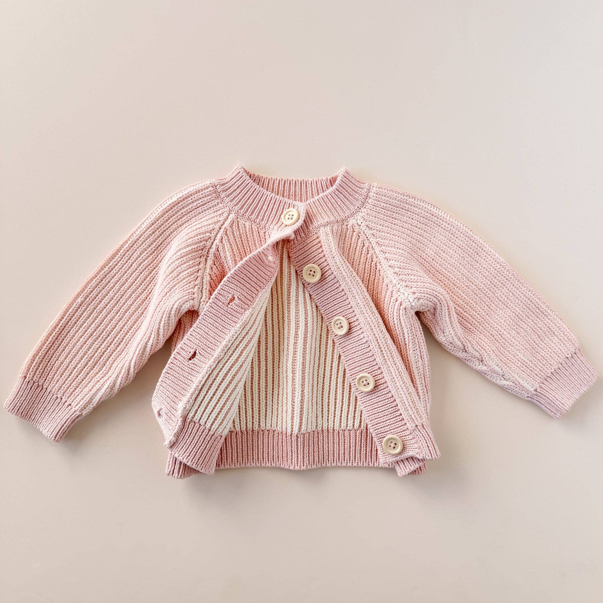 Cotton Brioche Cardigan Pink Baby Kids Girls Clothing : Blush