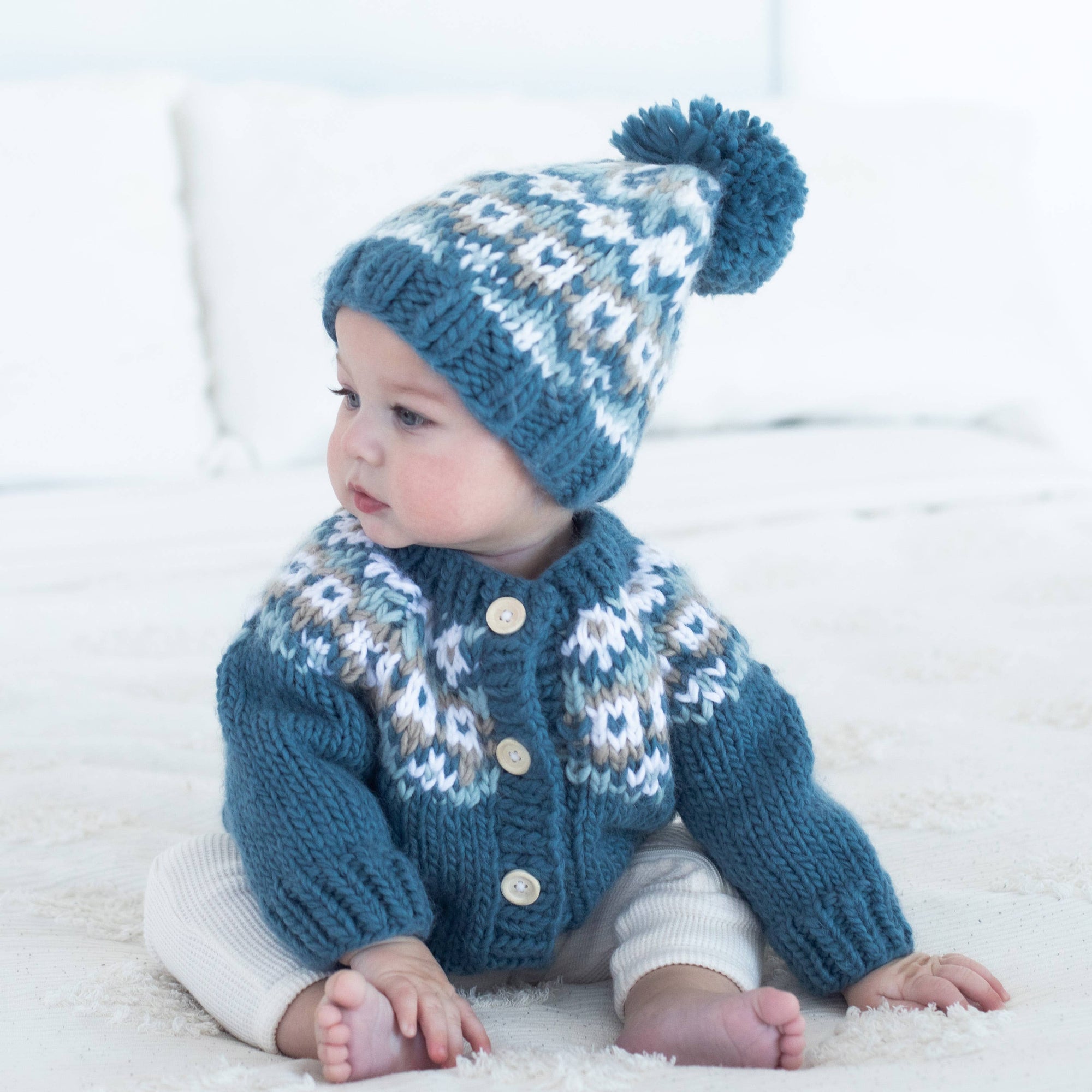 Fairisle Slate Cardigan Sweater for Baby &amp; Toddler