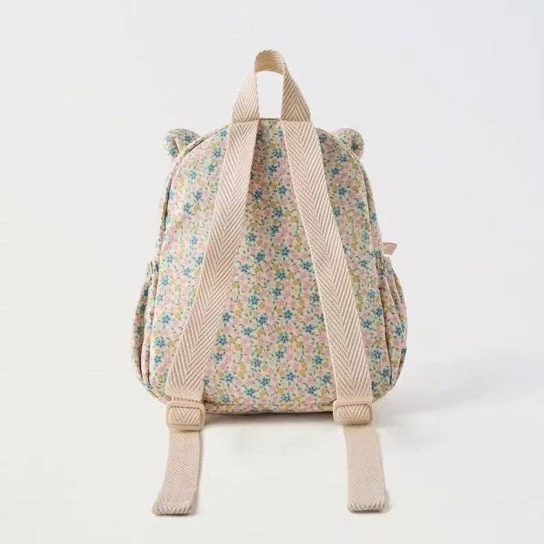 Floral Print Mini Backpack Cute Animal Design for Kids: Pink