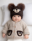 Brown Bear Knit Beanie Hat for Babies, Toddlers & Kids