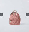 Embroidered Heart Fleece-Insulated Backpack with Multiple Compartments: Pink