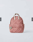 Embroidered Heart Fleece-Insulated Backpack with Multiple Compartments: Pink