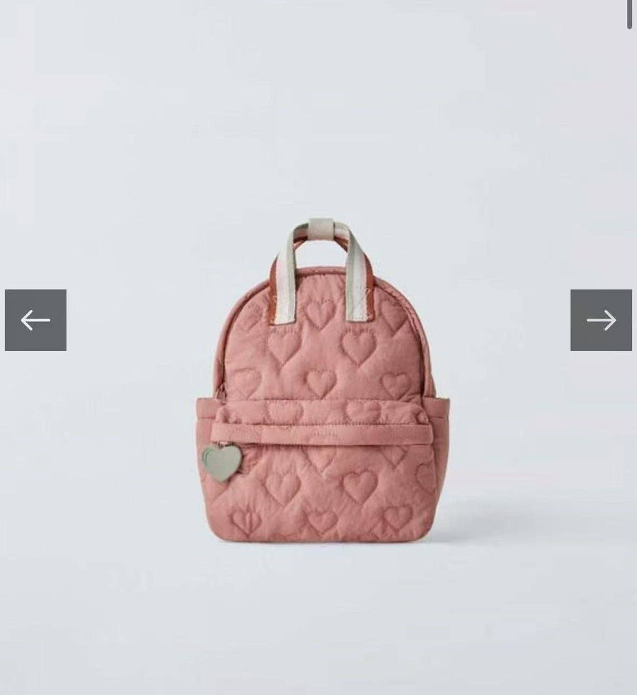 Embroidered Heart Fleece-Insulated Backpack with Multiple Compartments: Pink