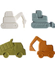 Construction Vehicle Mold Free Silicone Bath Toy Set 