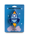 3D Packaged Crew Socks - Kids - Rocket Ship in Space - Blue