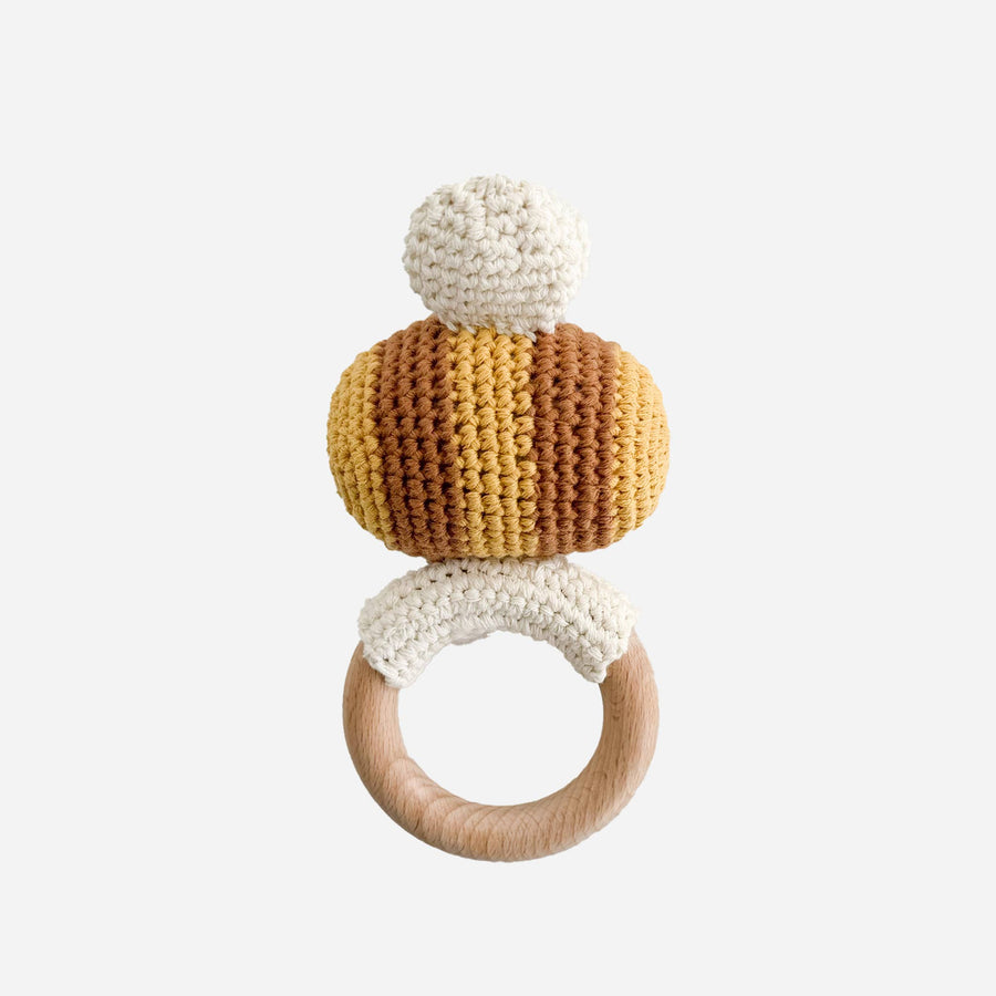 Teether Bee Cotton Crochet Rattle Spring Summer Baby Toy: In Stock