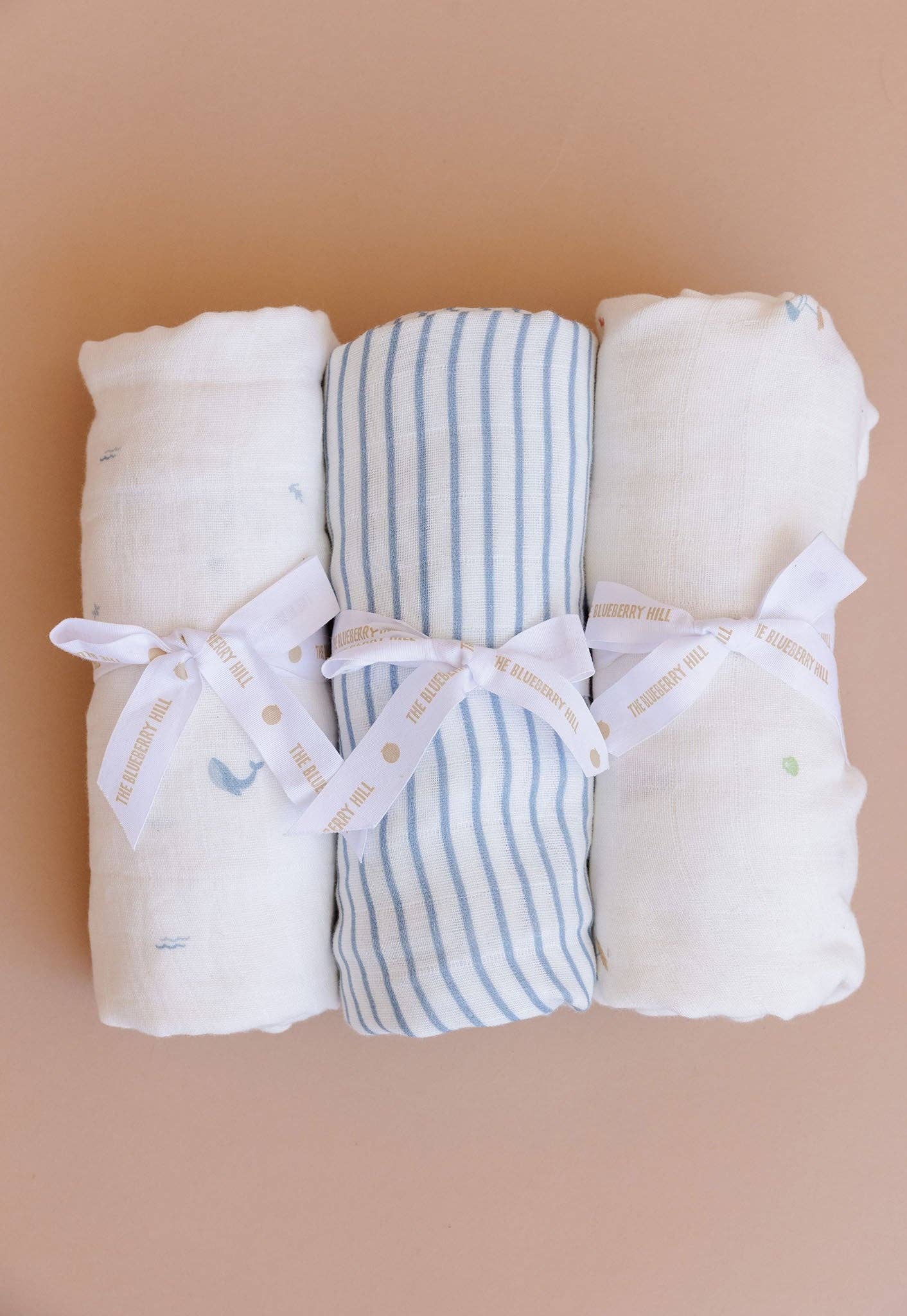 Muslin Swaddle Nautical Ocean Baby Organic Whale Crab Gift: Blue