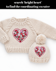 Bright Embroidered Heart Beanie Hat for Baby & Kids