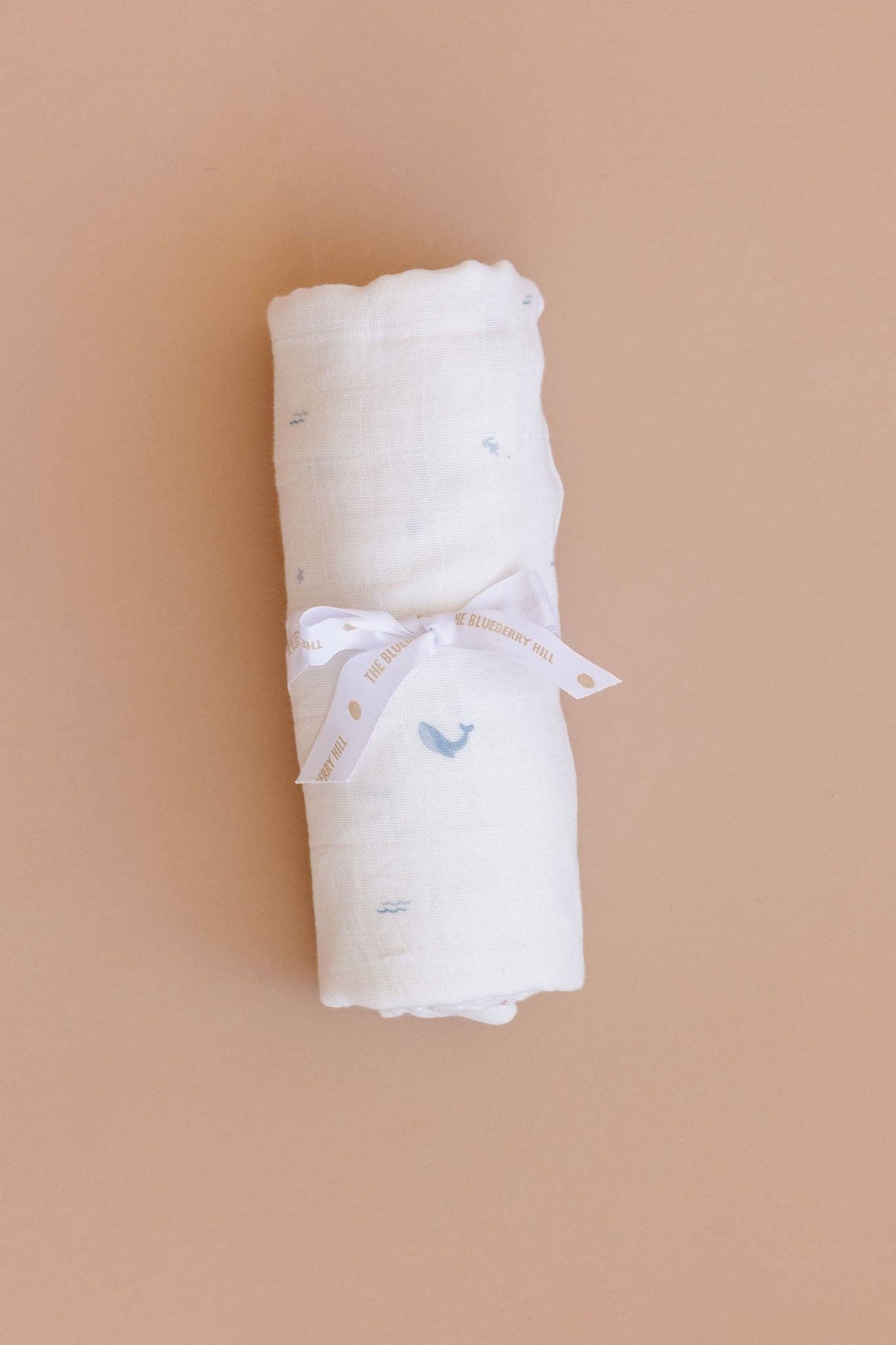 Muslin Swaddle Nautical Ocean Baby Organic Whale Crab Gift: Blue