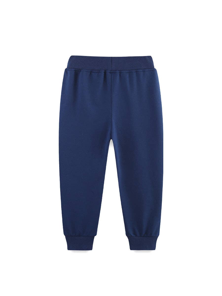 Autumn Kids Long Pants with Car Print - Trendy Sporty Trousers