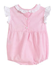Pink Striped Lil Sister Smocked Romper