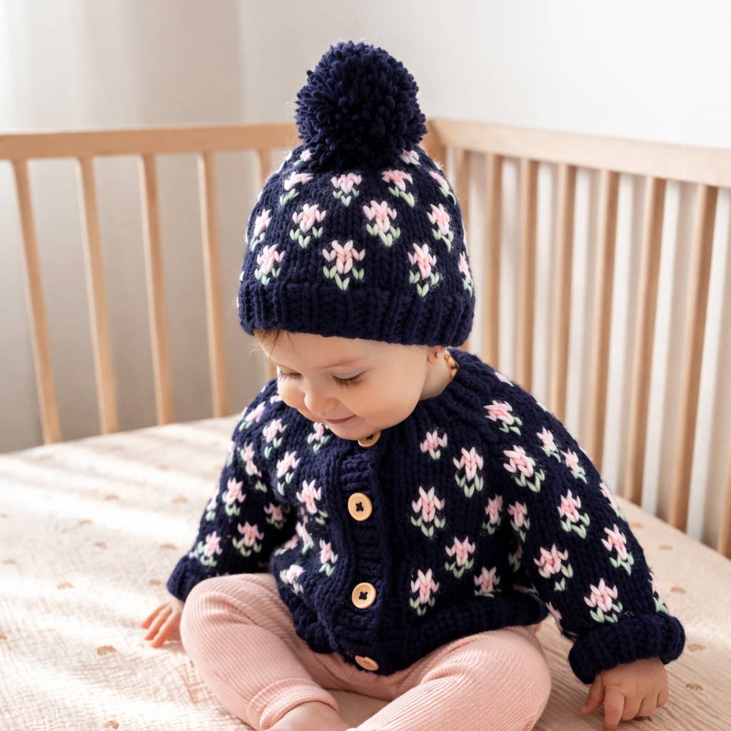 Bitty Blooms Indigo Cardigan Sweater for Baby &amp; Toddlers