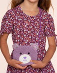 Cute Teddy Bear Purse for Girls from 3 to 10: Purple