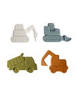 Construction Vehicle Mold Free Silicone Bath Toy Set 
