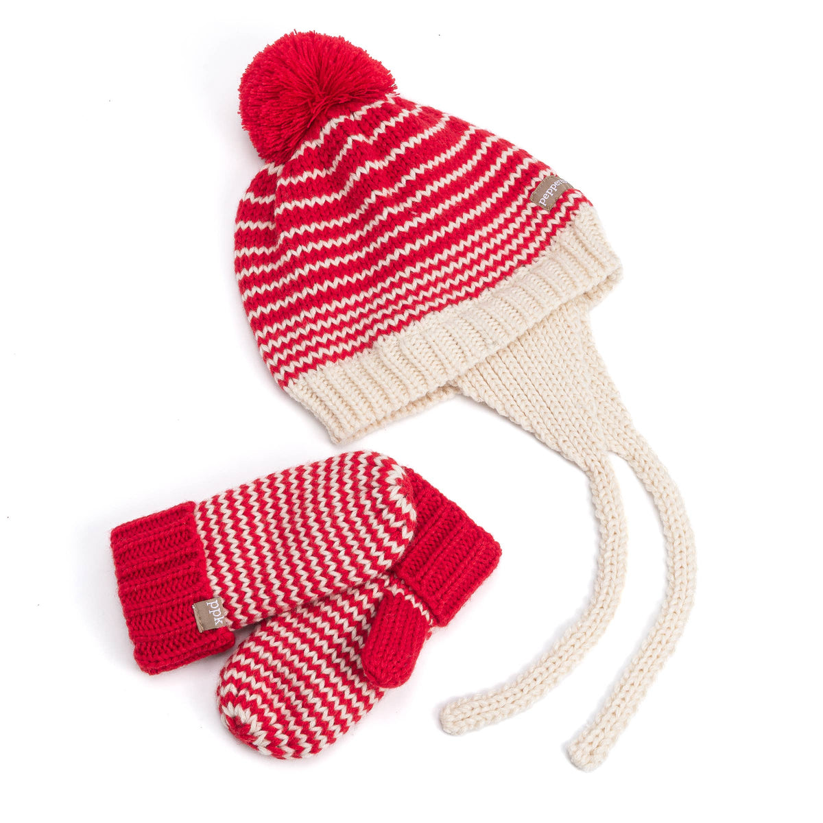 Baby/ Toddler Kids Thumbless Winter Mittens, Stripe Pattern