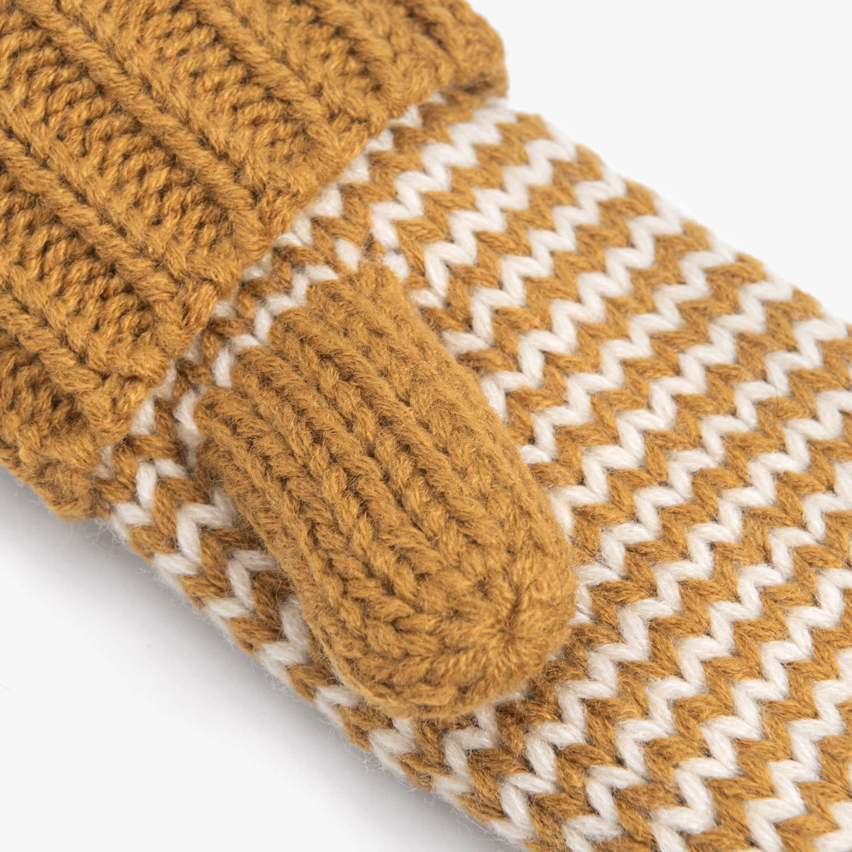 Classic Knit Winter Mittens for Kids, Stripe Pattern