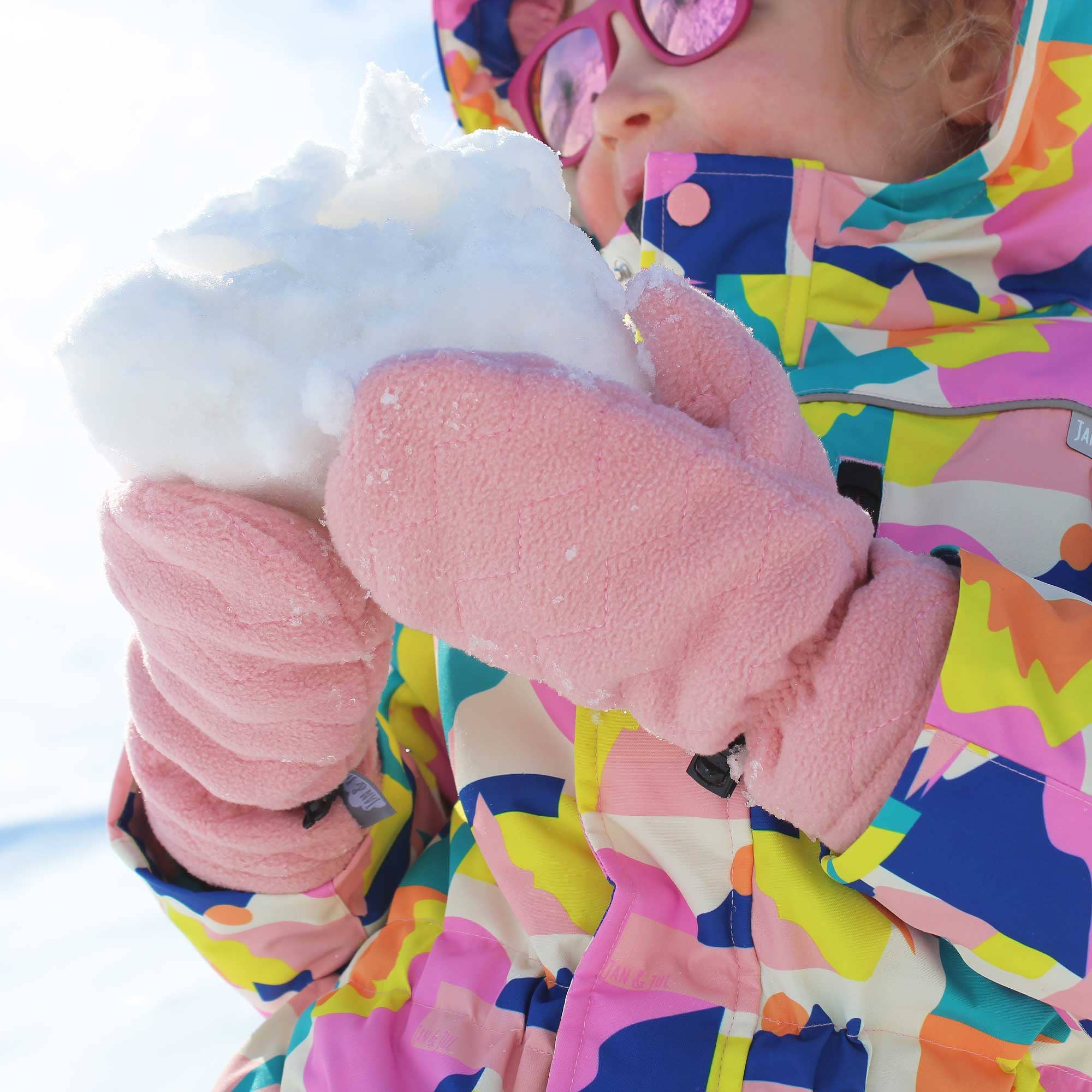 Dusty Pink | Fleece Mittens: S (3-9 Months) Thumbless / Fleece