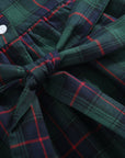 Blue, Green Red Plaid Smocked Collared Dress