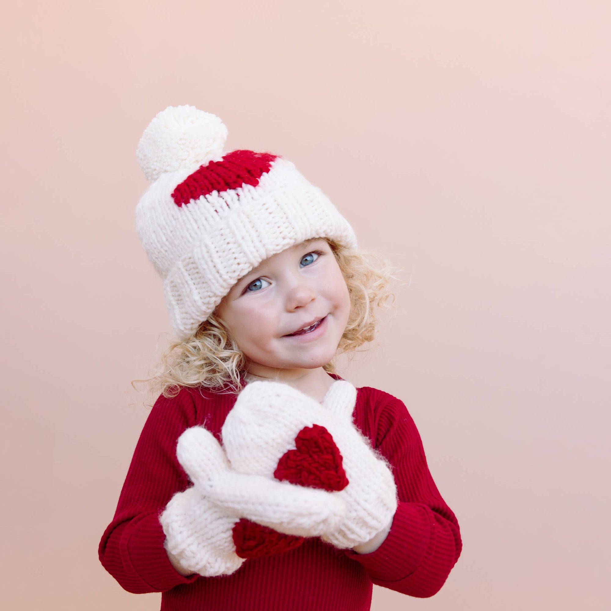 Heart Knitted Baby &amp; Kids Mittens